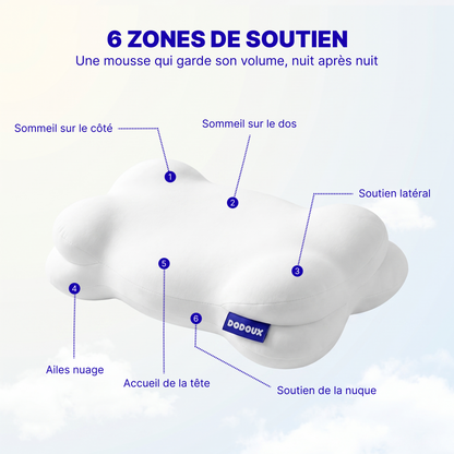 Le Nuage Dodoux Oreiller Ergonomique Adulte à Mémoire de Forme