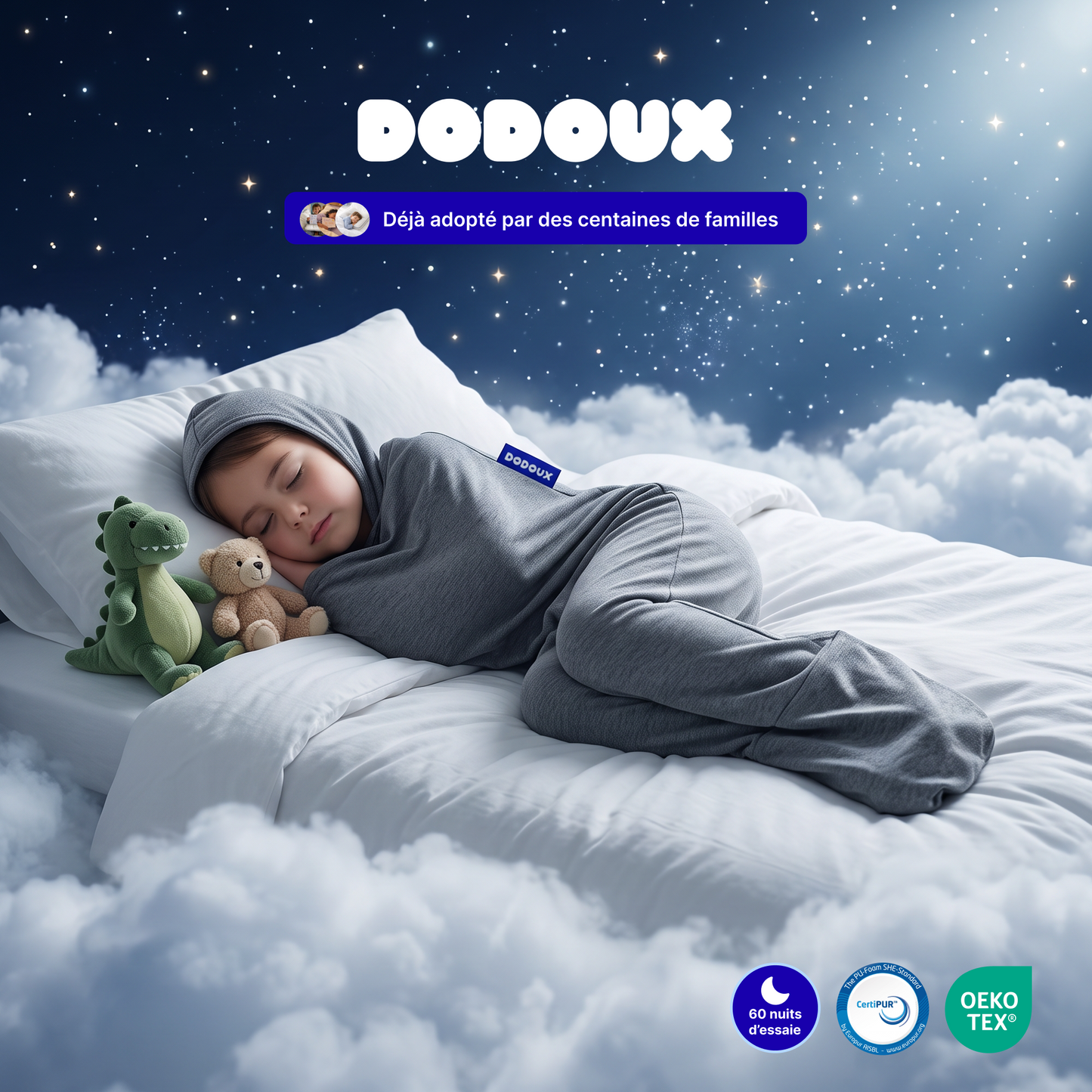 Le Câlin Dodoux, le cocon de compression qui apaise le coucher